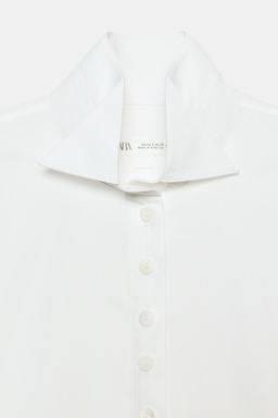 CAMISA POPEL?N BOTONES ZW COLLECTION / Blanco - Zara фото 9