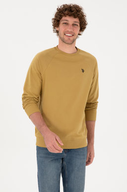 Erkek Regular Fit Bisiklet Yaka Hardal _nce Basic Sweatshirt Sepette S_rpriz _ndirim