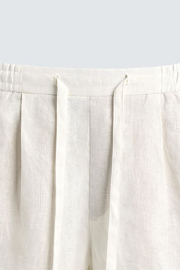 BERMUDA RELAXED FIT 100% LINO / Blanco - Zara фото 8