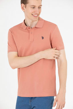 Мужская пудровая футболка с воротником поло Basic - U.s. polo assn фото 3