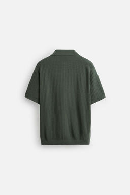 RIBBED KNIT POLO SHIRT - Zara фото 24