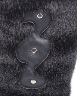 Унты женские на литой подошве. Черные., "Норка" черная. Молния.