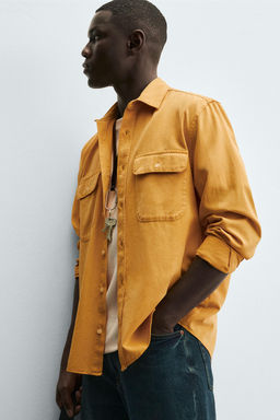 LYOCELL/COTTON SHIRT WITH POCKETS - Zara фото 6