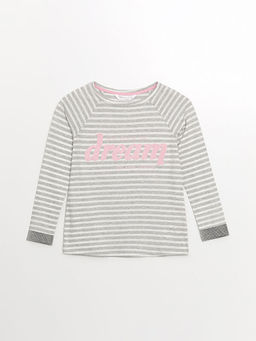 Bisiklet Yaka ?izgili Kad?n Pijama ?st?