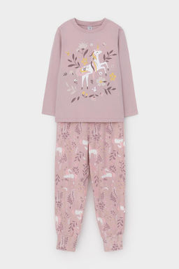 К 1606/розовый лед,лесная тайна пижама дет