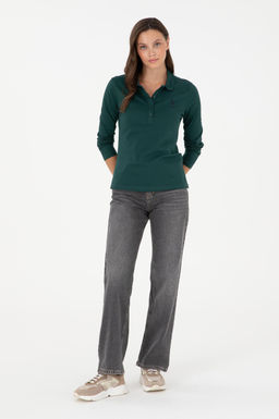 Женский темно-зеленый базовый свитшот Неожиданная скидка в корзине - U.s. polo assn фото 4