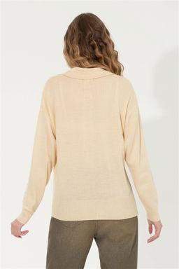 Женский кремовый меланжевый свитер Неожиданная скидка в корзине - U.s. polo assn фото 5