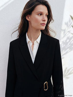 Kruvaze Yaka Kad?n Blazer Ceket