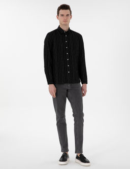 Siyah Regular Fit _izgili Uzun Kollu G_mlek - Pierre cardin фото 4