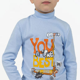 Джемперводолазка голубая рисунок самокат