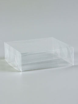Цена за 5 шт. Коробка под 3 эклера, прозрачная, складная PVC, 15×15×5 см