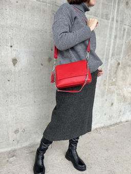 Женская кожаная сумка через плечо 8722-9 Ред - Sergio valentini фото 6