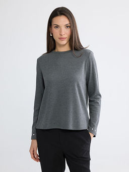 Bisiklet Yaka ?nci Detayl? Bluz