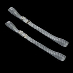 Цена за 8 шт. Бретели силиконовые, фурнитура металл, 4 полосы, 1 см, 37 см, пара, цвет прозрачный