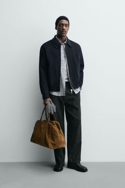 CROPPED FIT WOOL BLEND OVERSHIRT