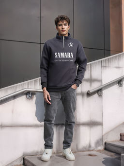 Толстовка мужская с зип-воротником "Samara" серый