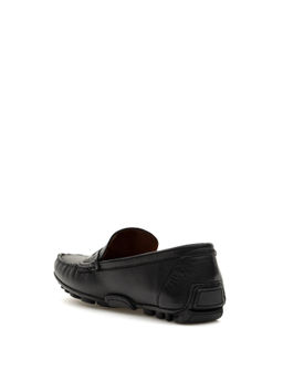 Siyah %100 Deri Loafer Ayakkab_