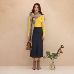 Юбка миди женская MINAKU:Jeans Collection, синяя, размер 50