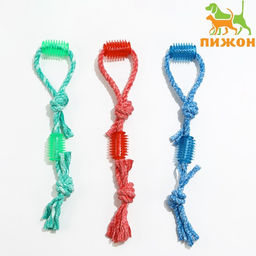 Игрушка канатная с жевательными элементами Зубочистка, 45 см, микс цветов