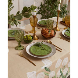 Скатерть Этель Белые тюльпаны 149х180см, 100% хл, саржа 190 г/м2  фото 2