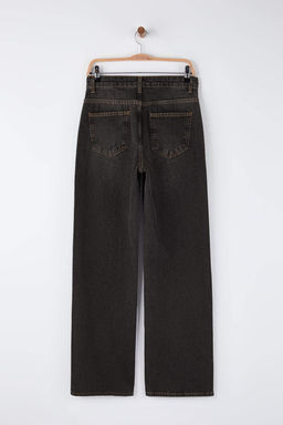 Kahverengi Yuksek Bel Vintage Y?kama Genis Paca Wide Leg Jeans TWOAW26JE00124 - Trendyolmilla фото 12