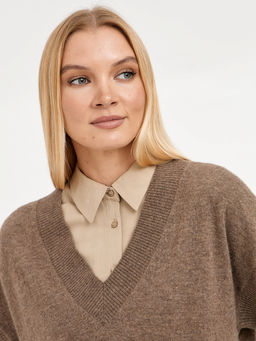 пуловер женский свободного кроя с коротким рукавом - Glenfield фото 4