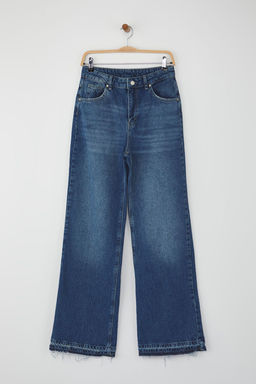 Teen Mavi Yuksek Bel Paca Detayl? Wide Leg Palazzo Jeans TWOAW26JE00100 - Trendyolmilla фото 5