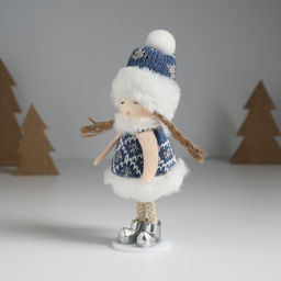 Кукла интерьерная Девочка в вязаной шубке 6х6х14 см - Simaland фото 2