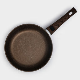 Сковорода Доляна Брауни, d=24 см, съёмная ручка, стеклянная крышка, антипригарное покрытие, индукция, алюминий, коричневая фото 4