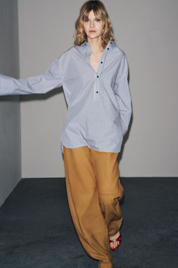 STRIPED POPLIN SHIRT ZW COLLECTION