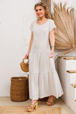 Платье AMORI 9807 полоска голубая  фото 4