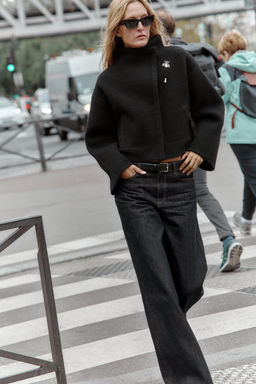 DOUBLE-BREASTED KNIT BOMBER JACKET - Zara фото 11