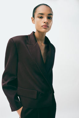 DOUBLE-BREASTED SATIN BLAZER - Zara фото 3