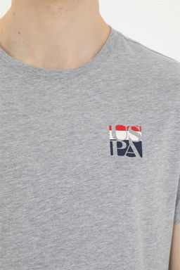 Мужская серая меланжевая футболка - U.s. polo assn фото 7