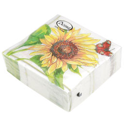 Салфетки бумажные Desna Design 24х24см, 1 слойные, 40 штук в упаковке, 100% целлюлоза, Подсолнух (Россия) - Bouquet фото 3