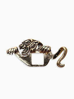 Брошь для кармана "Тигр", цвет чернёное золото