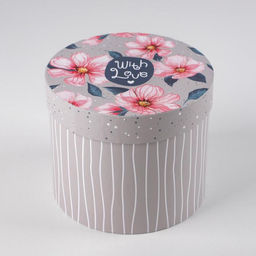 Коробка подарочная круглая Цветы, 14 16 см