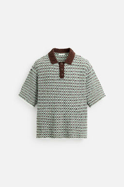 JACQUARD KNIT POLO SHIRT - Zara фото 9