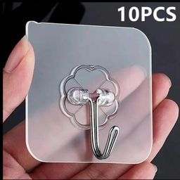 Прозрачные сверхмощные самоклеящиеся крючки из нержавеющей стали 10щтук - Buro фото 4