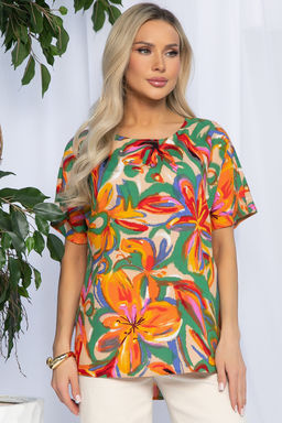 Блуза Маргоша (бежево-оранжевая) Б13154-16М - Lt collection фото 2