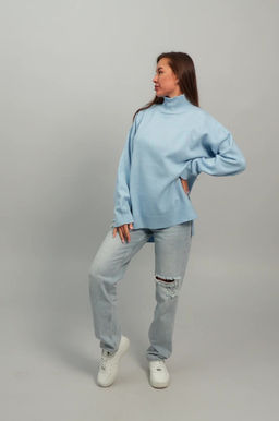 Женский свитер оверсайз с высоким горлом Happyfox  фото 2