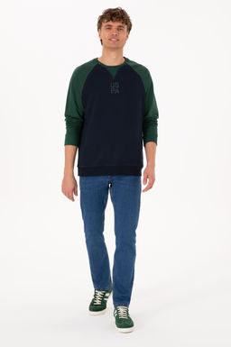 Erkek Bisiklet Yaka Regular Fit Koyu Ye_il Sweatshirt - U.s. polo assn фото 4