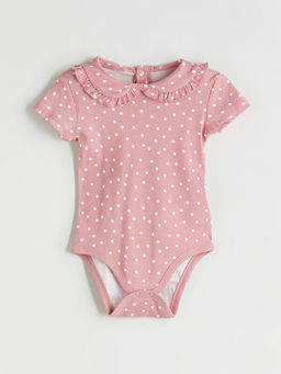 Bebe Yaka Puantiyeli K?z Bebek ??t??tl? Body