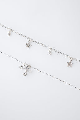 PACK OF TWO NECKLACES WITH STARS AND CHERRY PENDANT - Zara фото 3