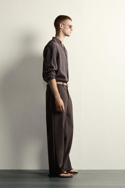 CAMISA FLUIDA RELAXED FIT / Marr?n