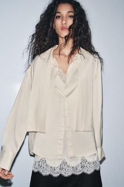 ZW COLLECTION COMBINED SATIN BLOUSE