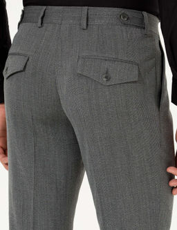 Серые зауженные брюки из ткани - Cacharel фото 14