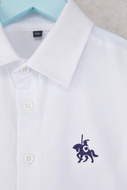 Buz Mavi Nak?sl? Regular Oxford Dokuma Erkek Cocuk Okul Gomlegi TKDAW26GO00000 - Trendyolmilla фото 7