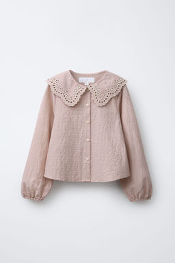 EMBROIDERED SHIRT WITH PETER PAN COLLAR