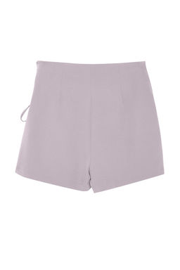 Gri Baglama ve Kusgozu Detayl? Dokuma Sort Etek TWOAW21SR0038